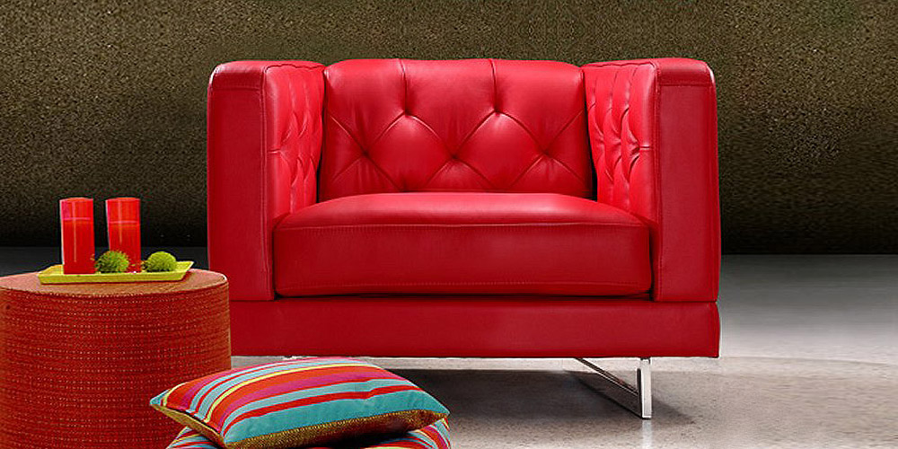 Fig.3 Sessel aus Leder Rot Modell Cartier