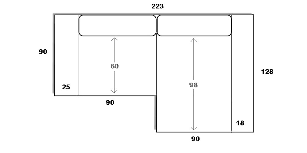 Fig.2 Couchgarnitur Modell Bari: Datenblatt